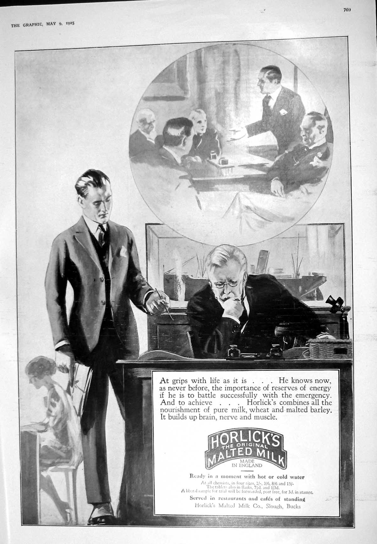 Antique Old Print 1925 Horlicks Malted Milk Baroness Orczy Monte Carlo France
