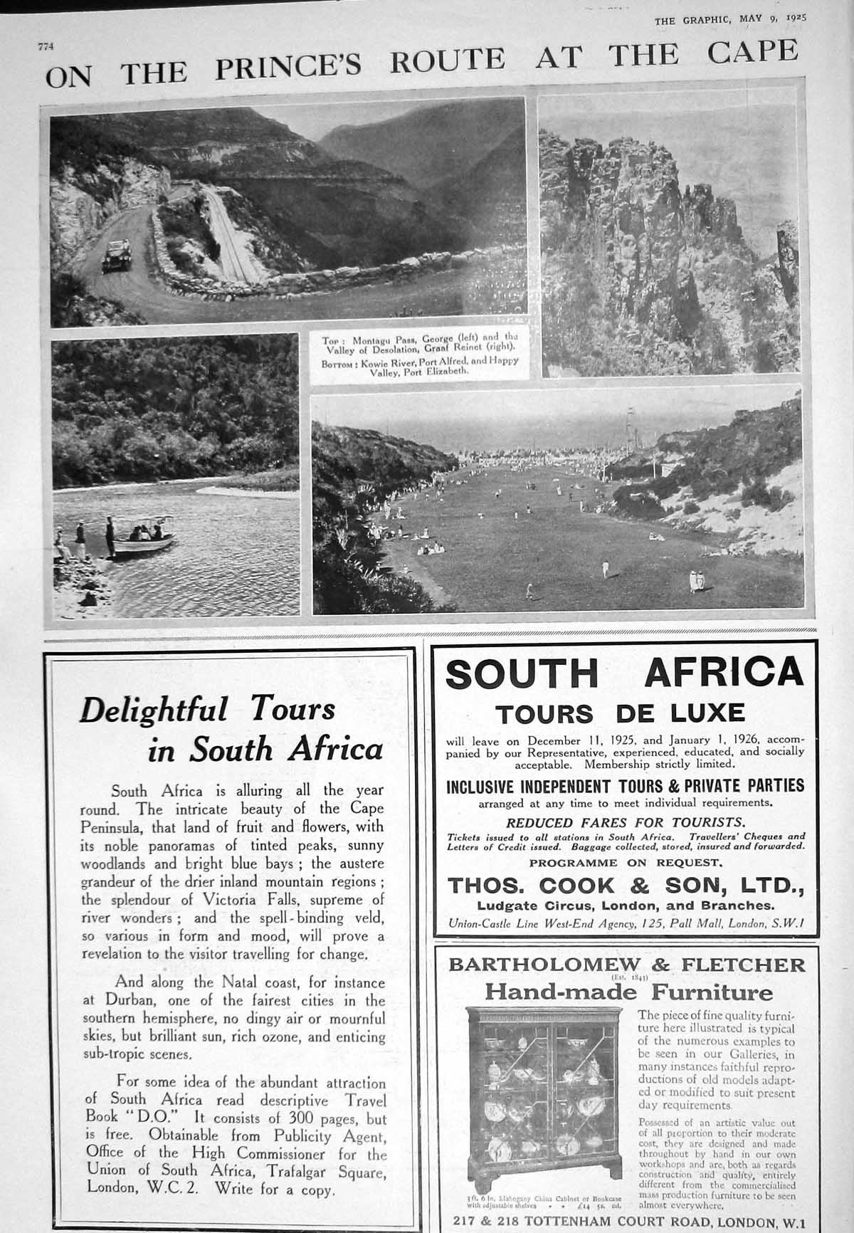 Old 1925 Montagu Pass Kowie River Alfred Port Elizabeth Africa Britis 20th