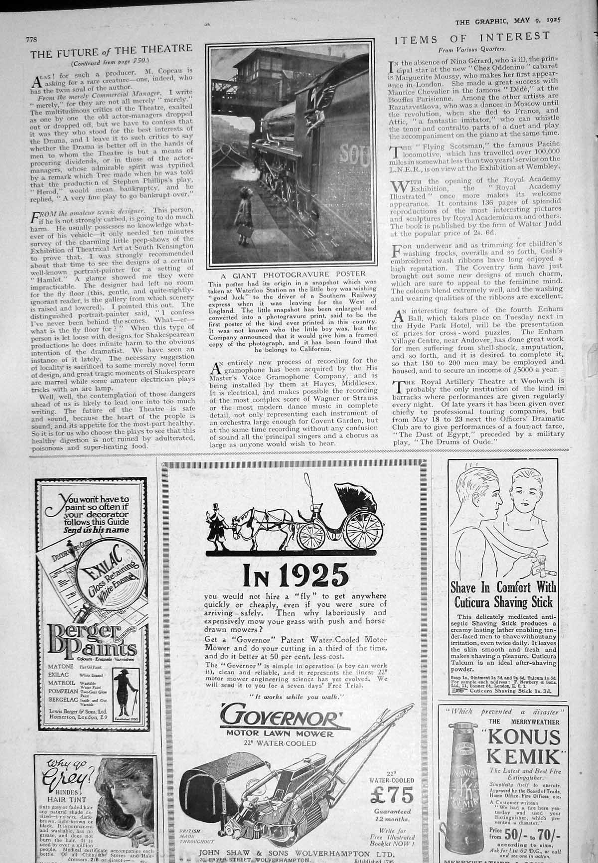 Old 1925 Photogravure Poster Railway Train Firth Clyde Aertex Underwe 20th