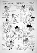 Old 1925 Cricket Cartoons Bates Crawley Durston Sheep Dogs Collie Lau 20th