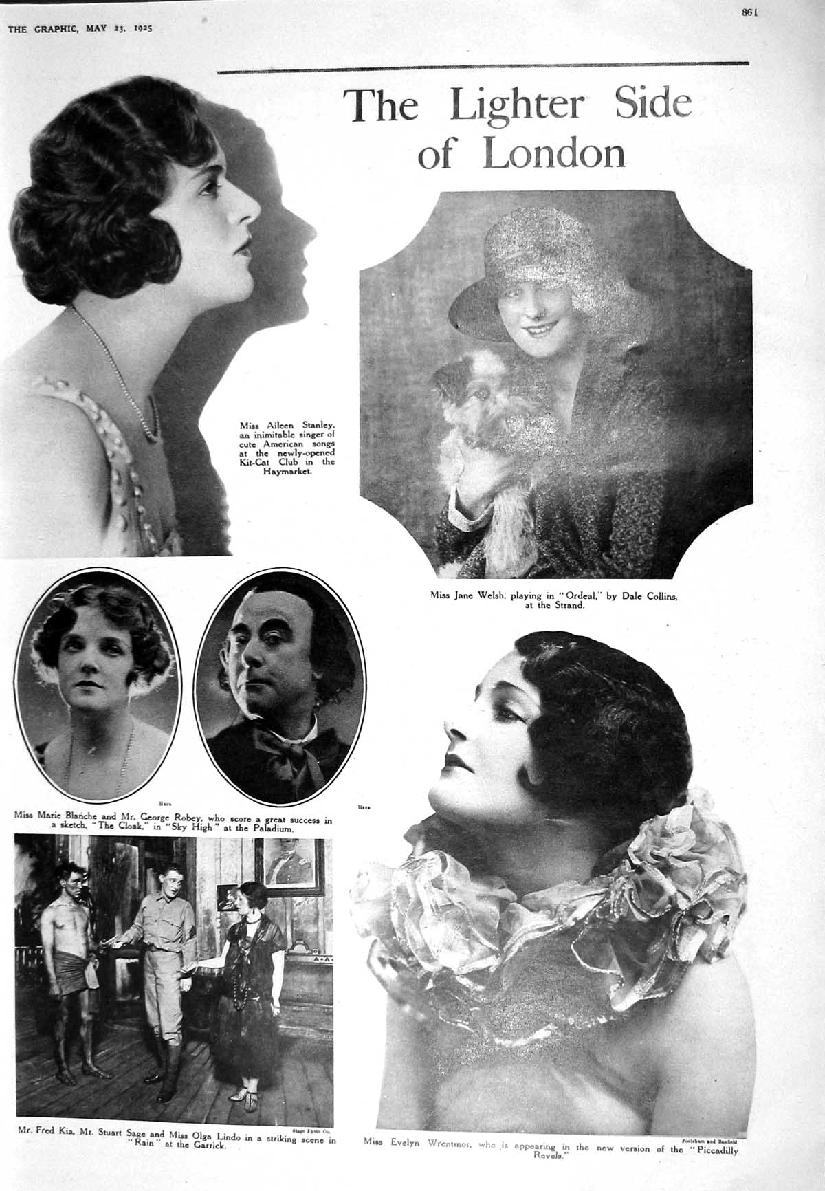 Old 1925 Aileen Stanley Welsh Robey Lindo Theatre Wrentmor Kia Ladies 20th