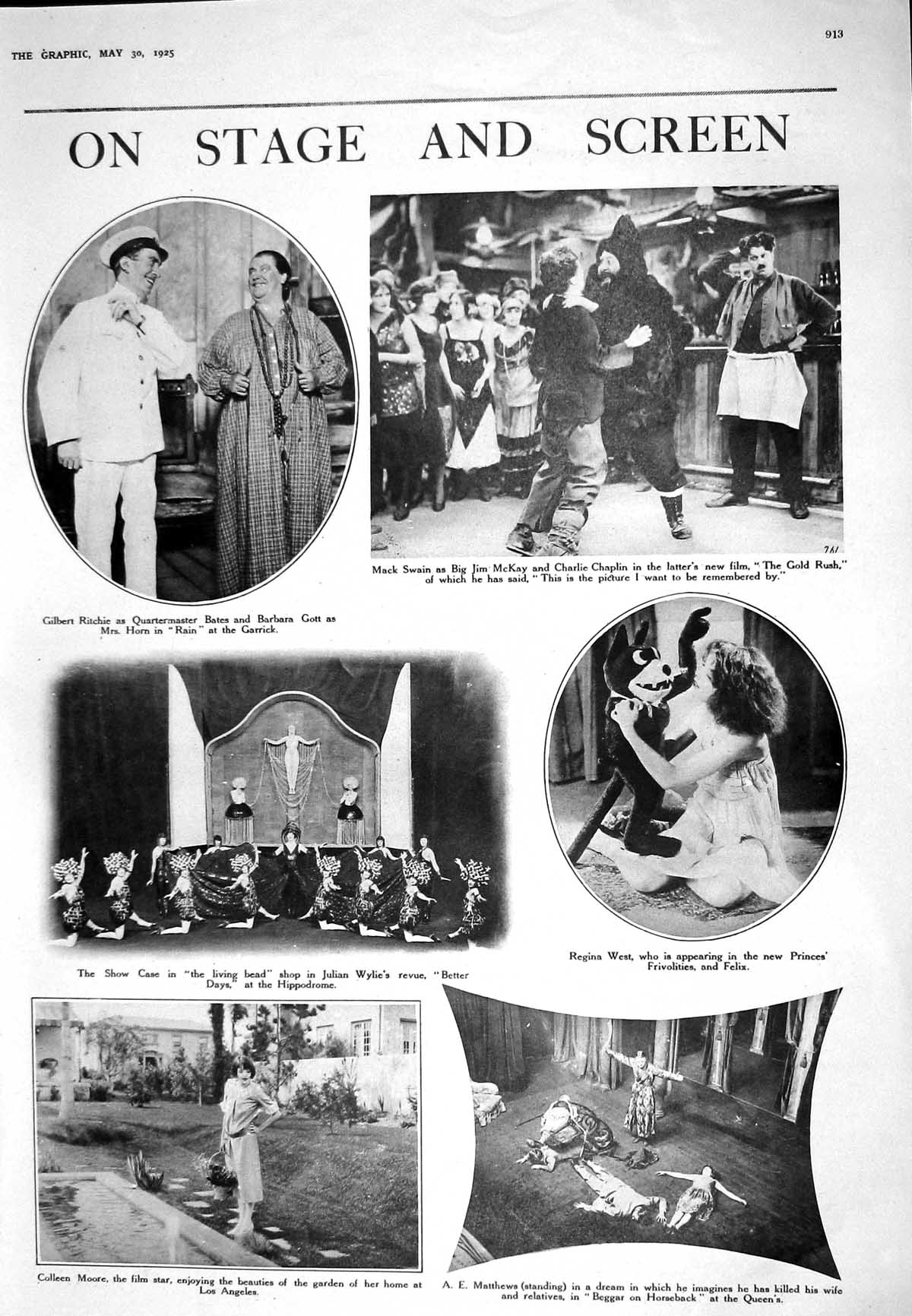 Old 1925 Theatre Ritchie Garrick Swain Mckay Regina West Moore Matthe 20th