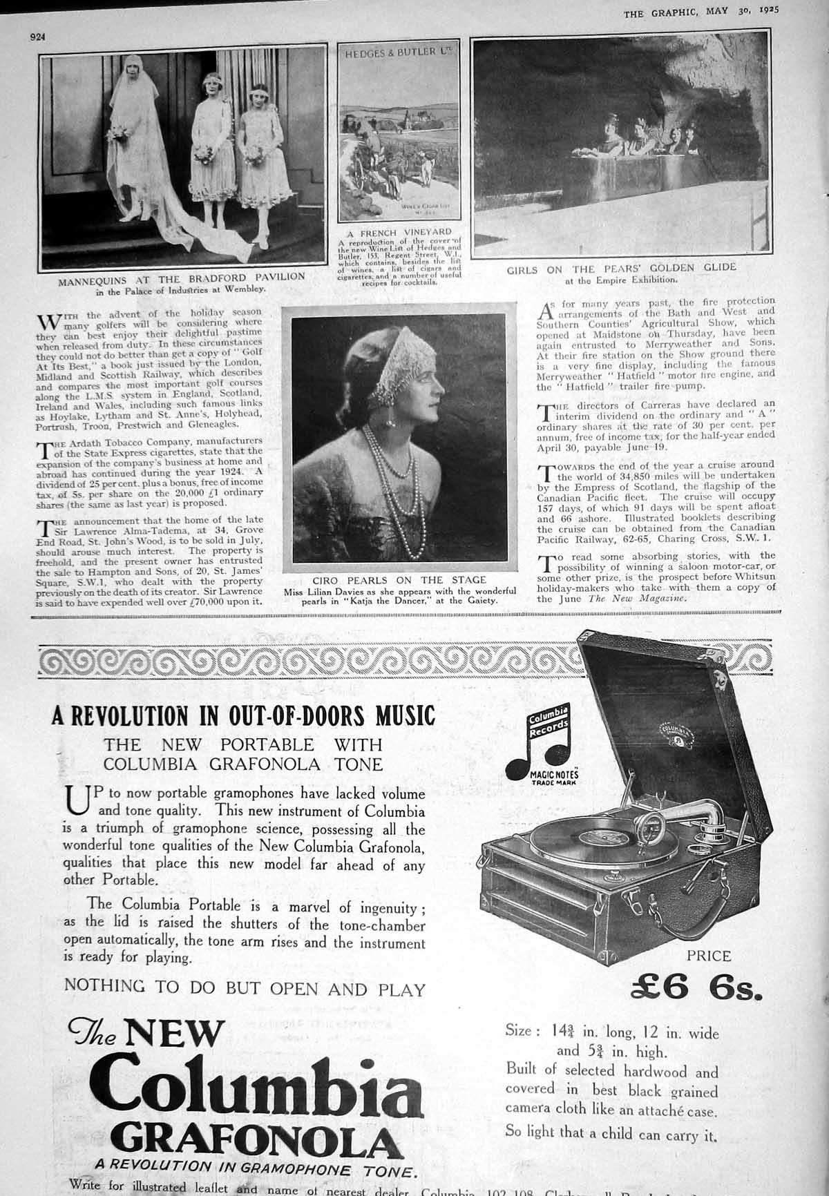 Old 1925 Ciro Pearls Lilian Davies Theatre Mannequins Pears Glide Sta 20th
