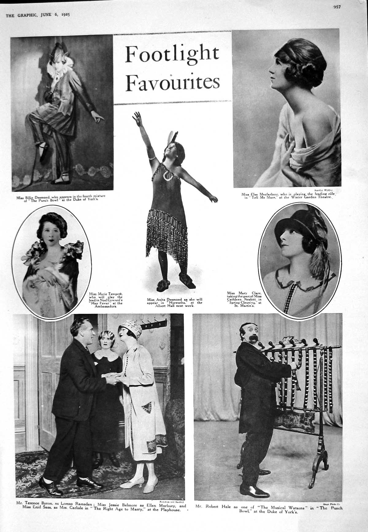 Old 1925 Footlight Theatre Hale Punch Bowl Byron Ramsden Tempest Desm 20th