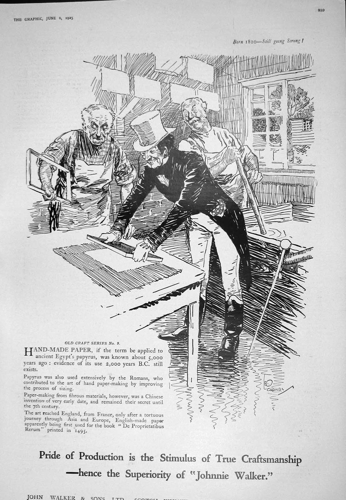 Old 1925 Advertisement John Walker Scotch Whisky Distillers Kilmarnoc 20th