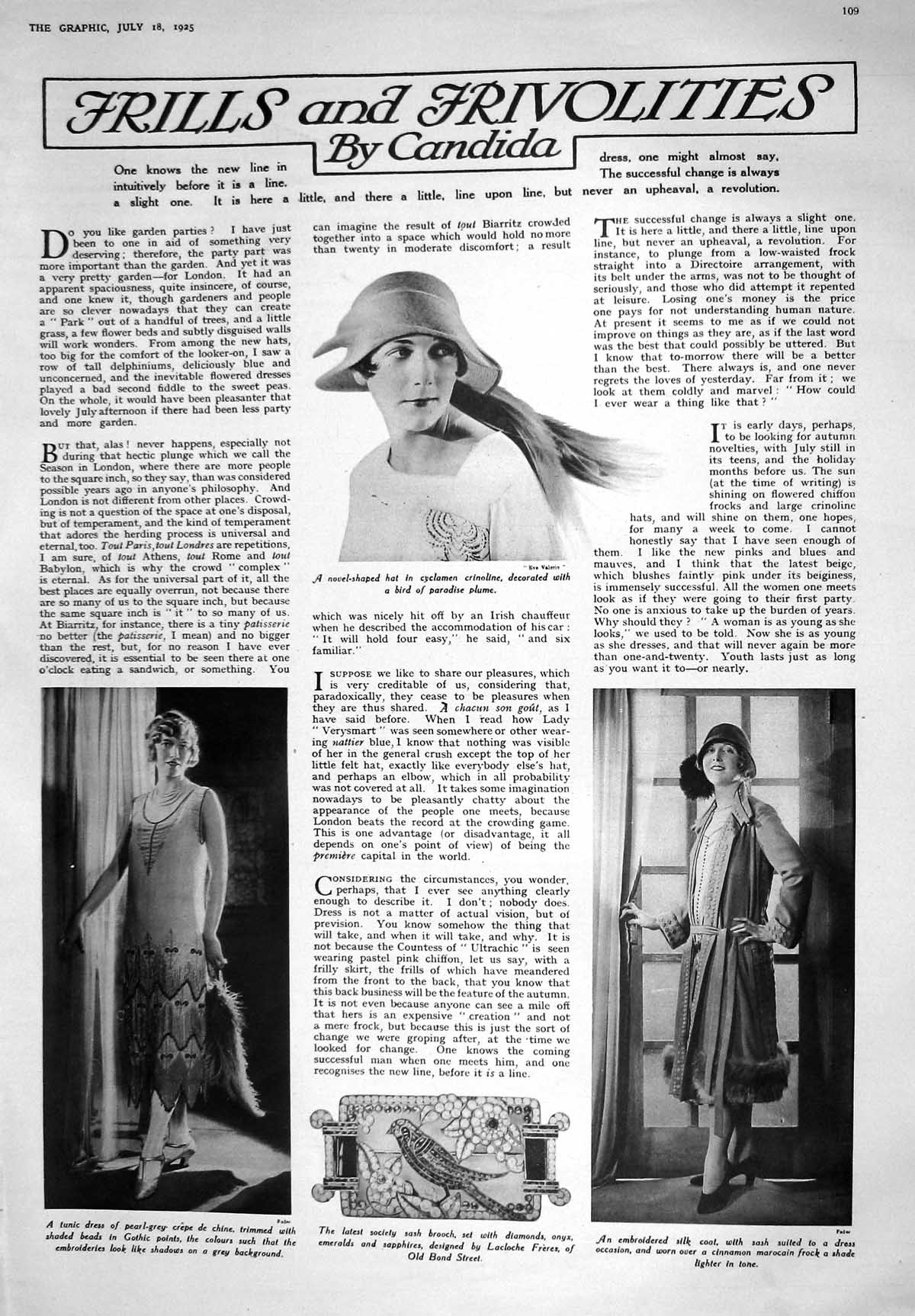 Old 1925 Canada Ladies Fashion Tunic Dress Silk Coat Cyclamen Crinoli 20th