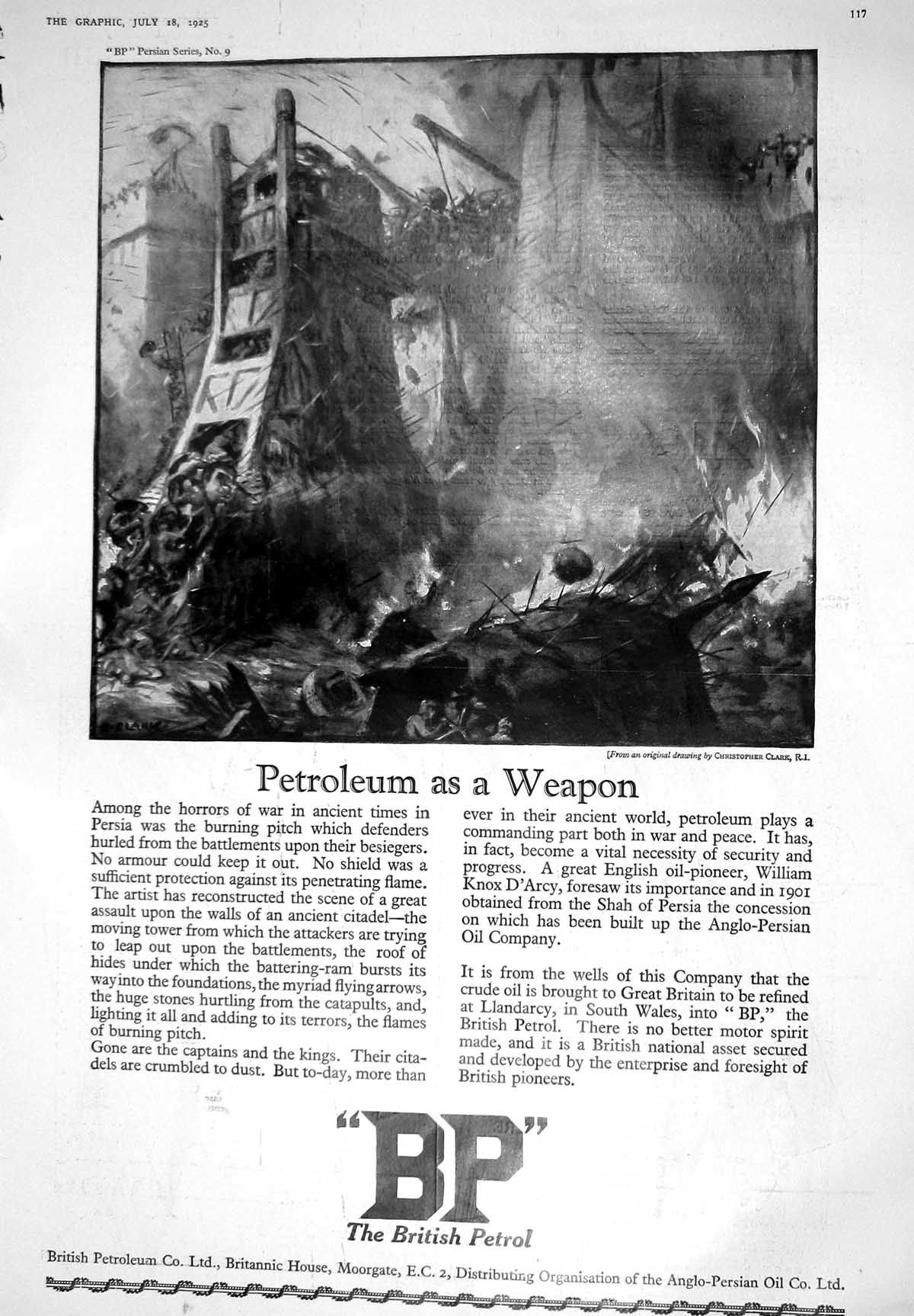Antique Old Print 1925 British Petroleum Petrol Wilkinson Shaver Wrights Soap