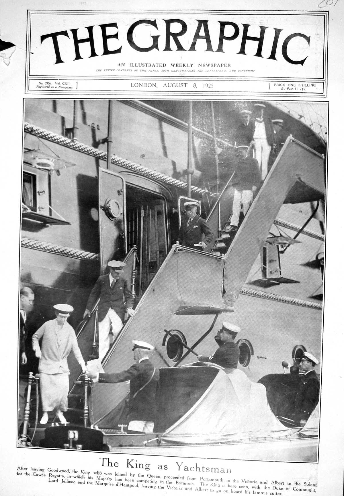 Old 1925 King Goodwood Queen Victoria Albert Ship Prince Wales Kya Rh 20th