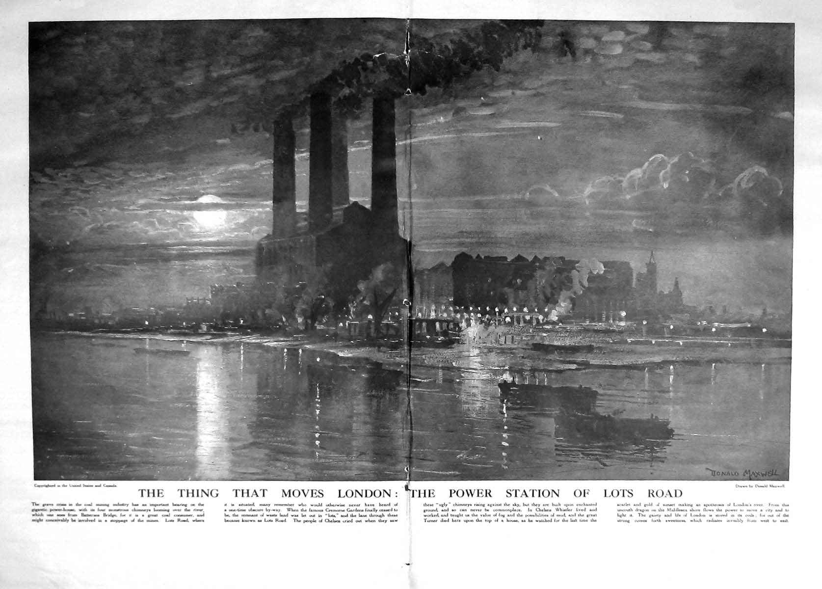 Old 1925 Verdun Fort Douaumont London Power Station Donald Maxwell Pr 20th