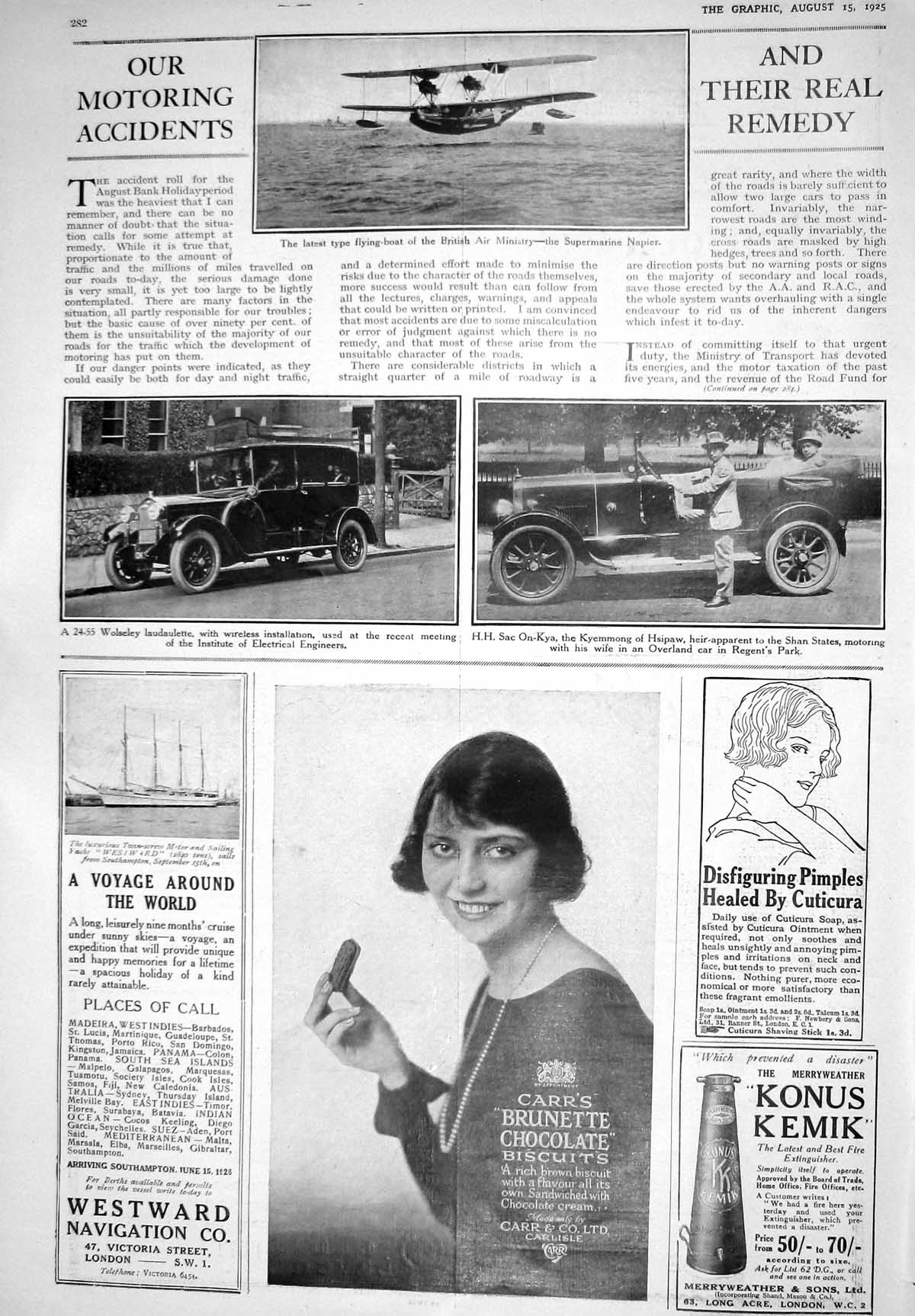 Old 1925 Flying-Boat Supermarine Napier Car Wolseley Lyemmong Grossmi 20th