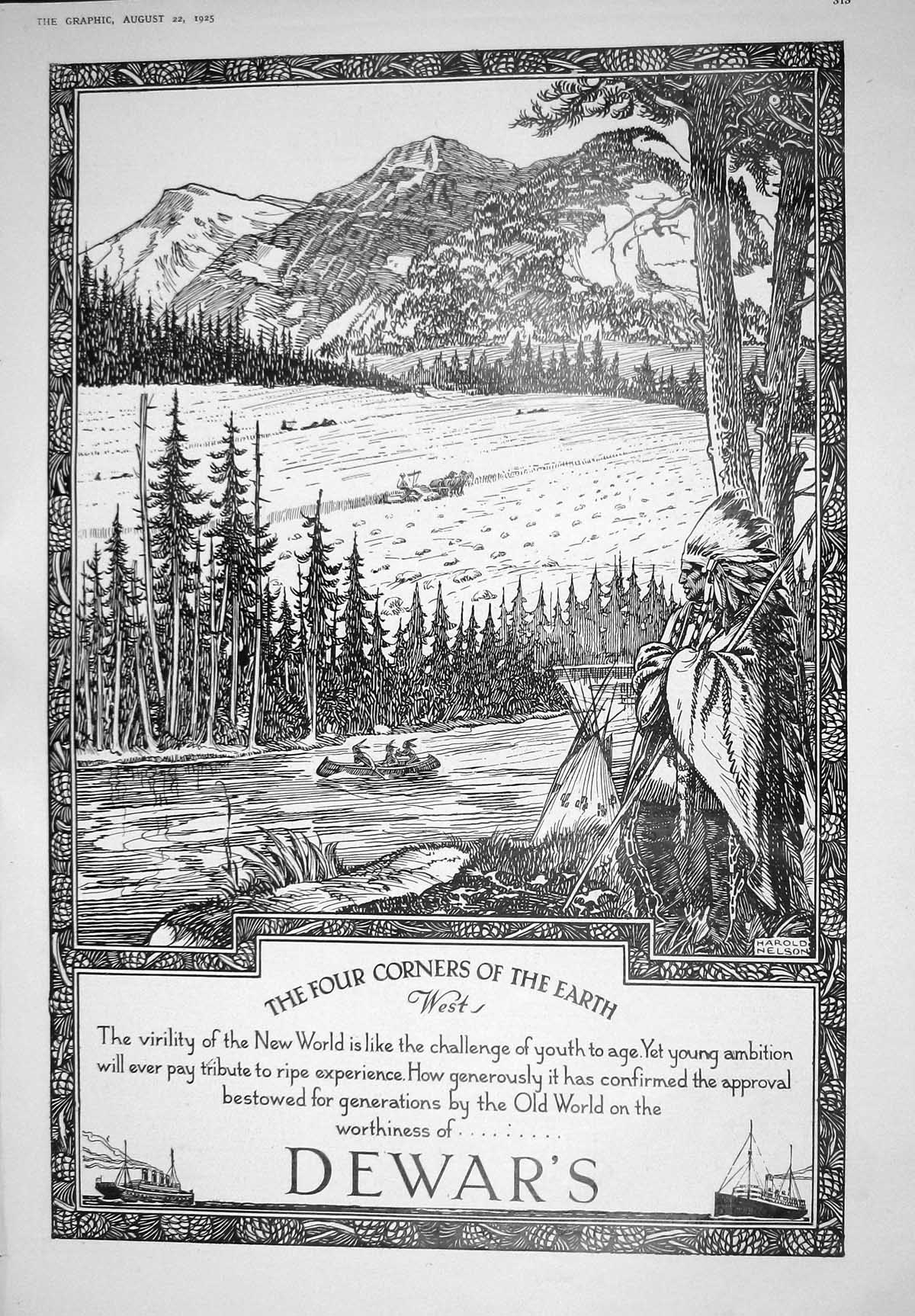 Antique Old Print 1925 Dewars Scotch Whisky Shakespeare Hall'S Croft Susannah