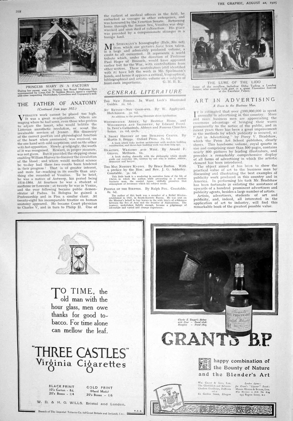 Antique Print 1925 Princess Mary Factory Crewdson Dithy Tarling GFlake Ciga