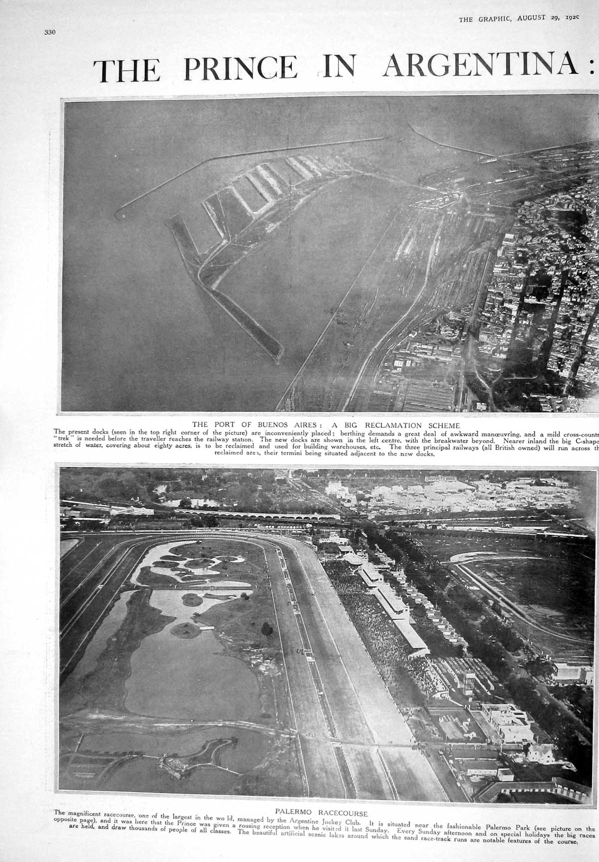 Old 1925 Argentina Port Buenos Airies Palermo Racecourse Bois De Boul 20th