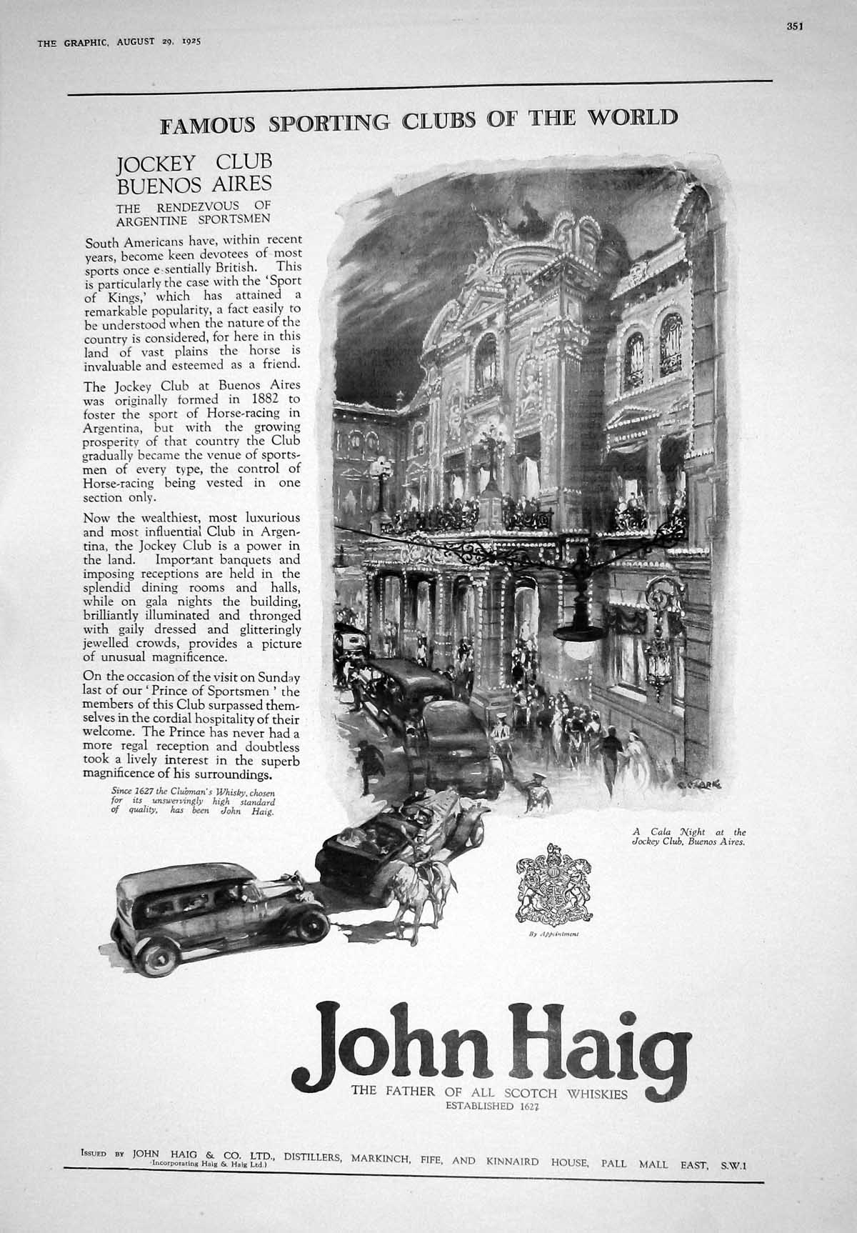Old 1925 John Haig Scotch Whisky Nickols Shooting Charlesworth Grouse 20th
