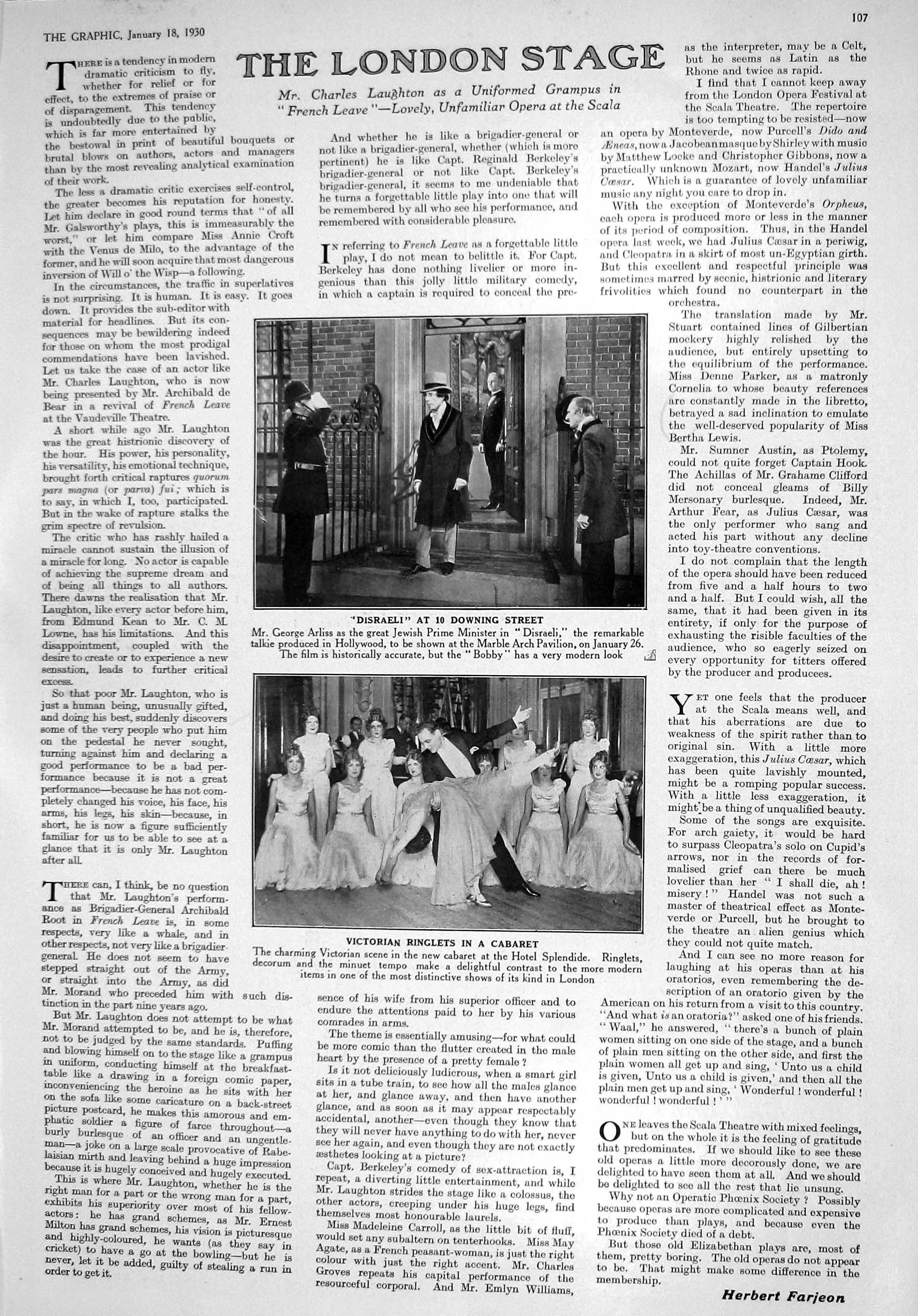 Old 1930 Theatre Arliss Disraeli Cabaret Hotel Splendide Emerals Jewe 20th