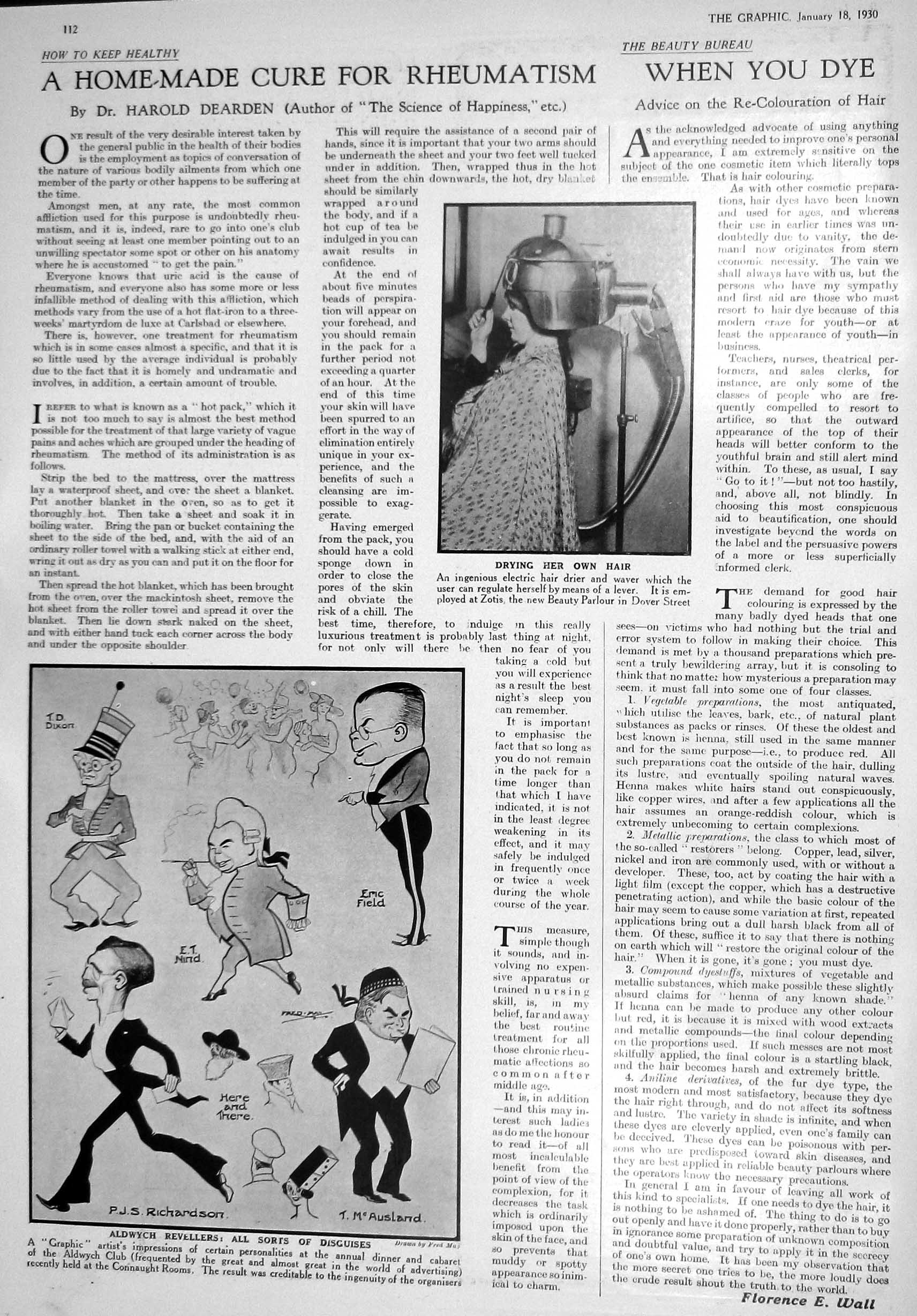 Old 1930 Electric Hair Dryer Aldwych Theatre Cartoons Dixon Hamptons 20th