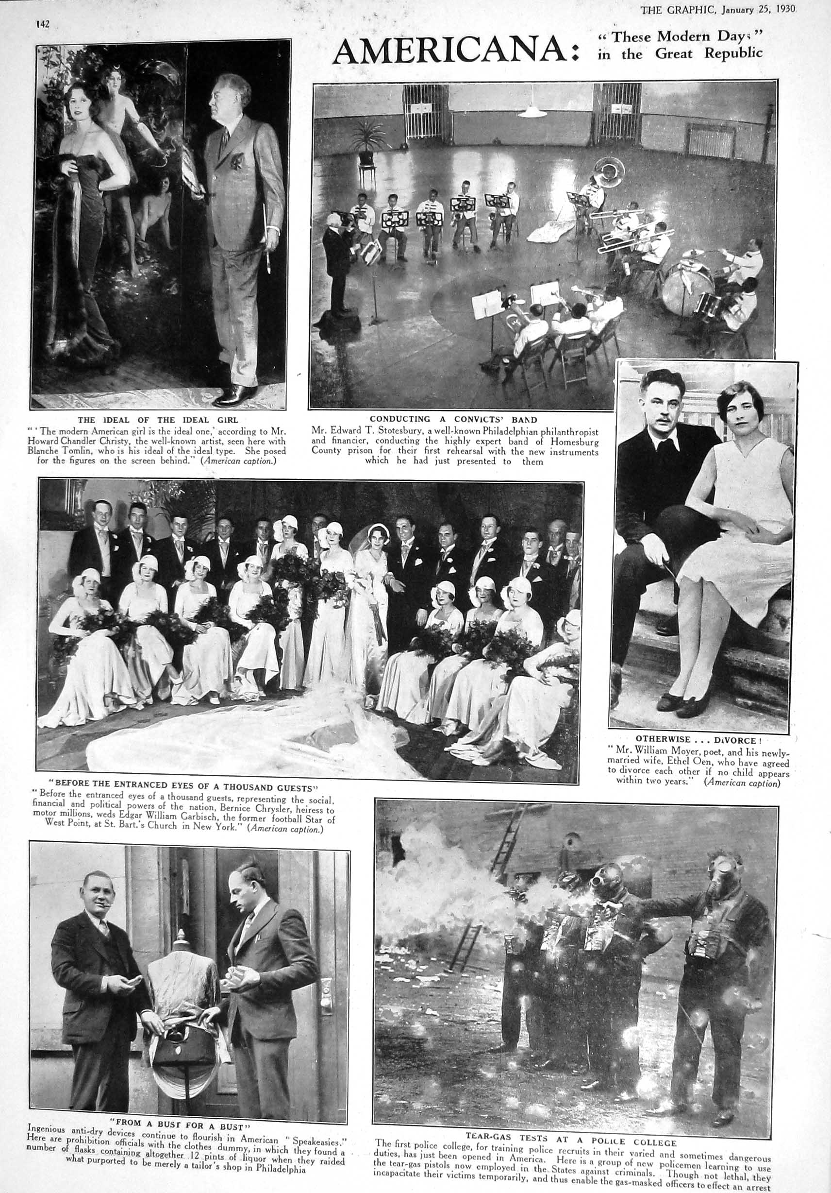 Old 1930 Tear-Gas Test Police Moyer Ethel Oen Garbisch Christy Mounte 20th