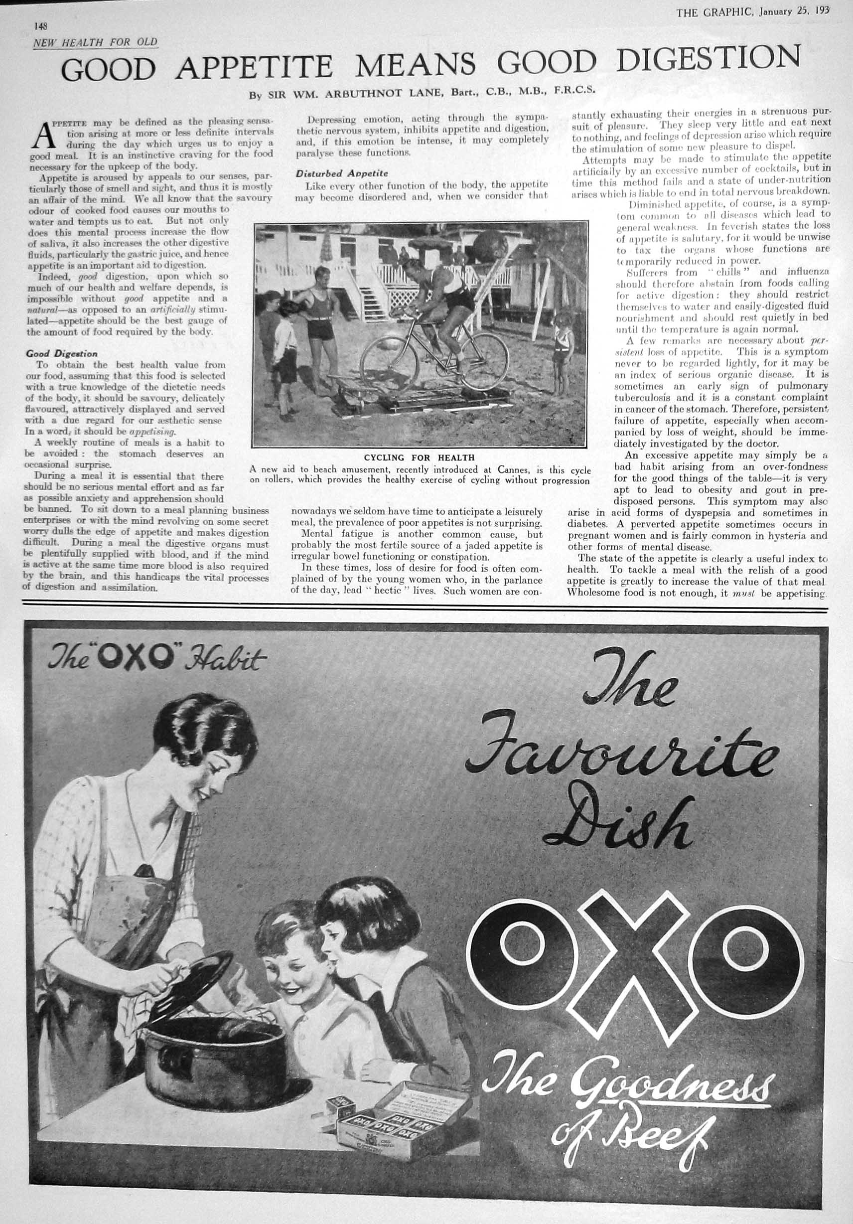 Old 1930 Cycling Health Cannes Cycle Rollers Exercise Advertisement O 20th