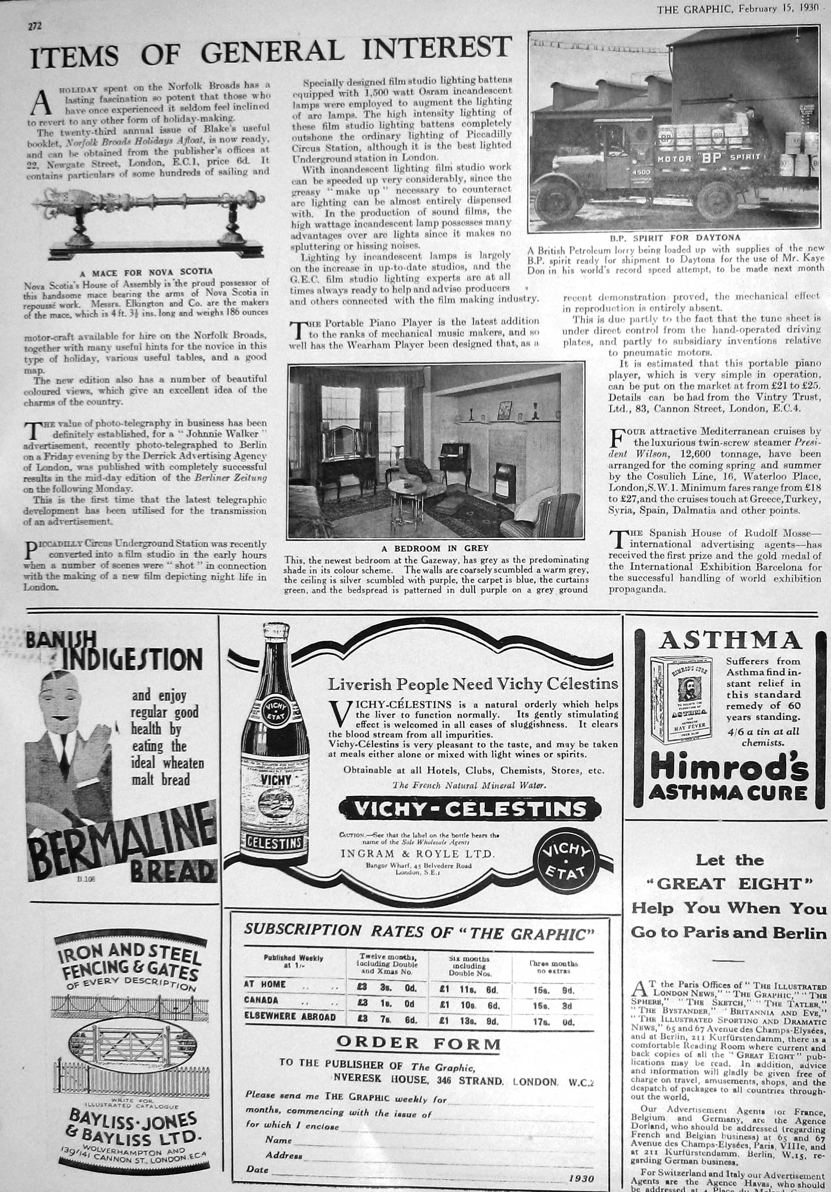 Antique Print 1930 B.P. Lorry Daytona Kaye Himrod Bayliss Player'S Tobacco 20th