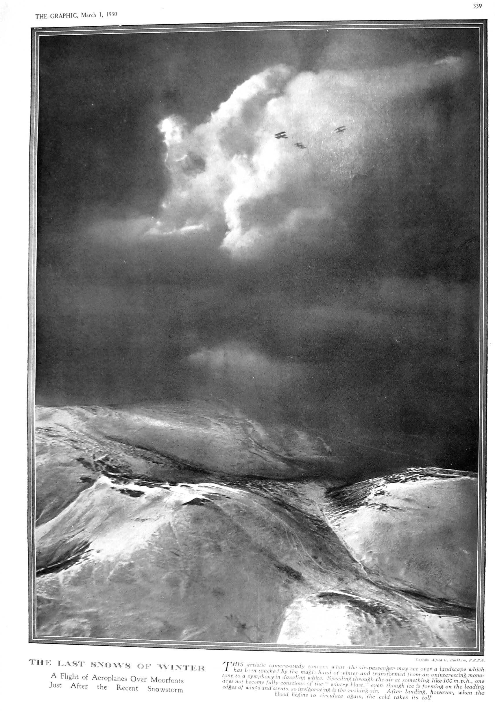 Old 1930 Aeroplane Snow Mountains Moorfoots Paris Cora Madon Patou Fr 20th