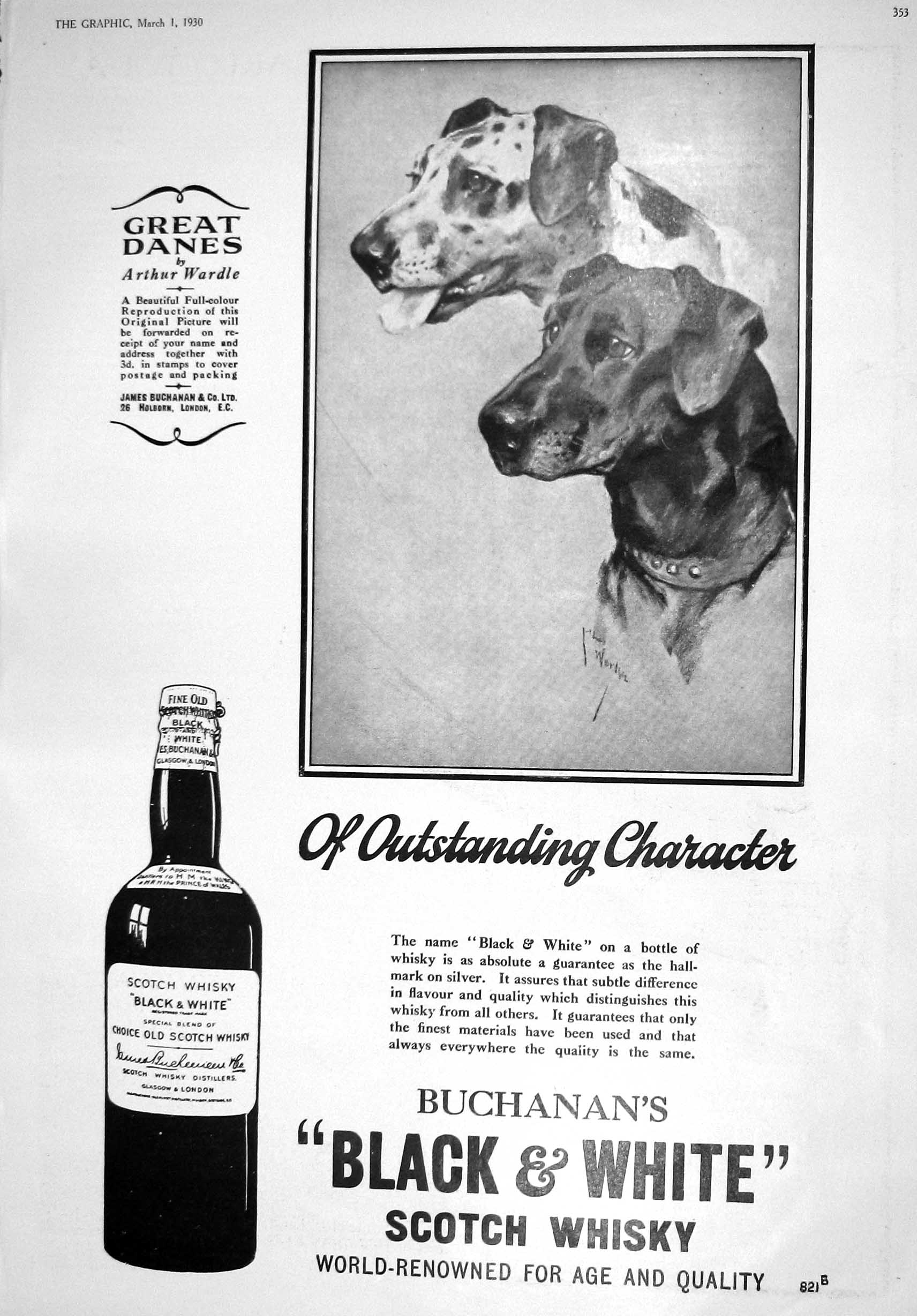 Antique Old Print 1930 Buchanan'S Black White Scotch Whisky Singer Showrooms