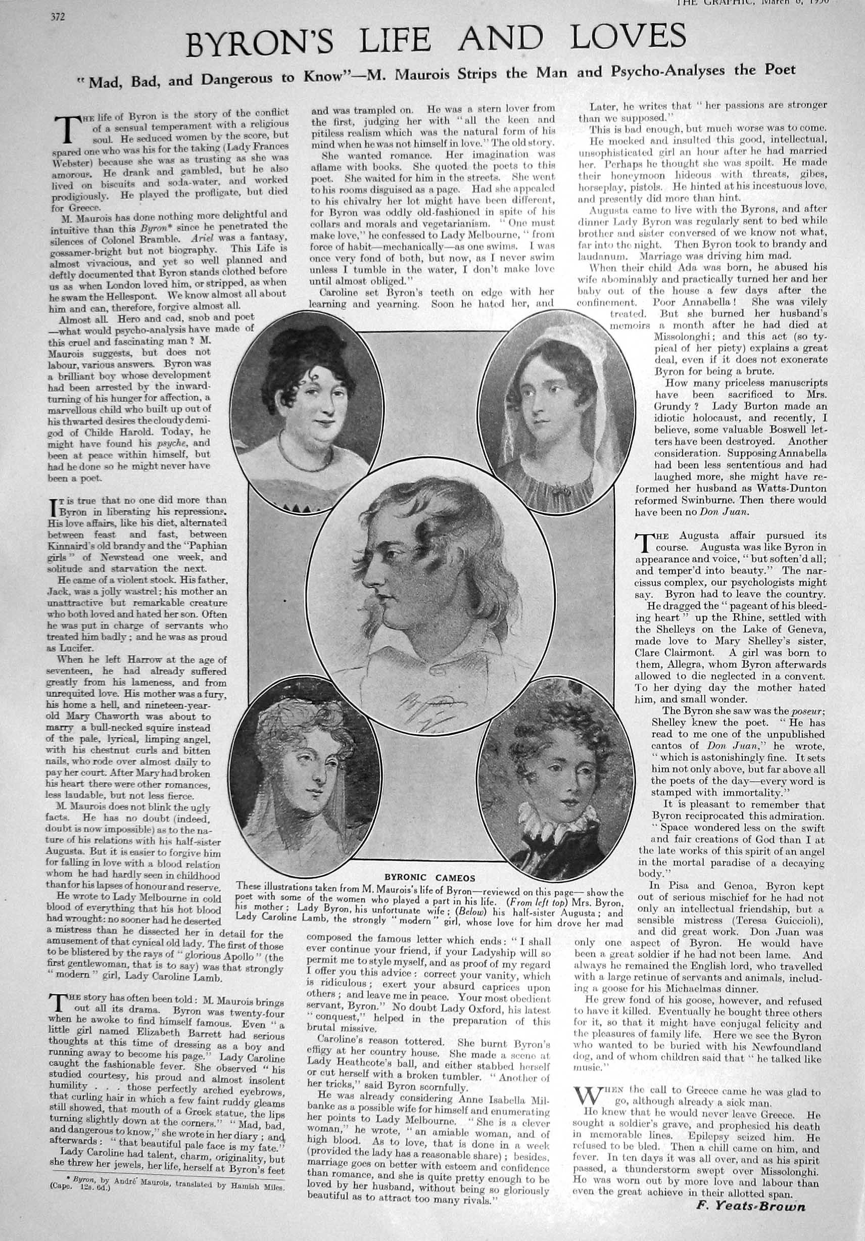 Old 1930 Byron Cameos Augusta Lamb Queen Victoria Majuba Army Gaiety 20th
