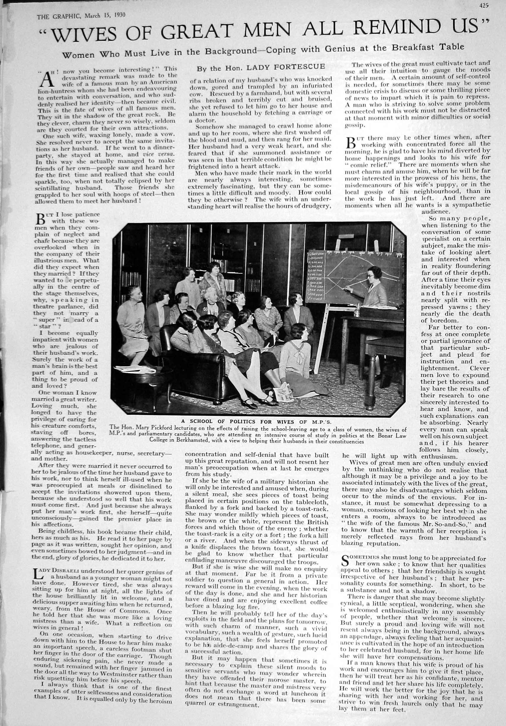 Old 1930 Mary Pickford School Politics Bonar Law Reporters Carpenter' 20th