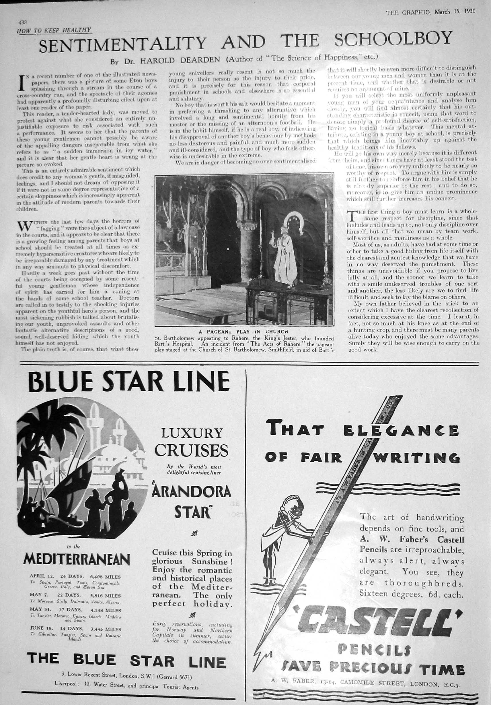 Antique Print 1930 Bartholomew Play Church Rahere Castell Player'S Tobacco 20th