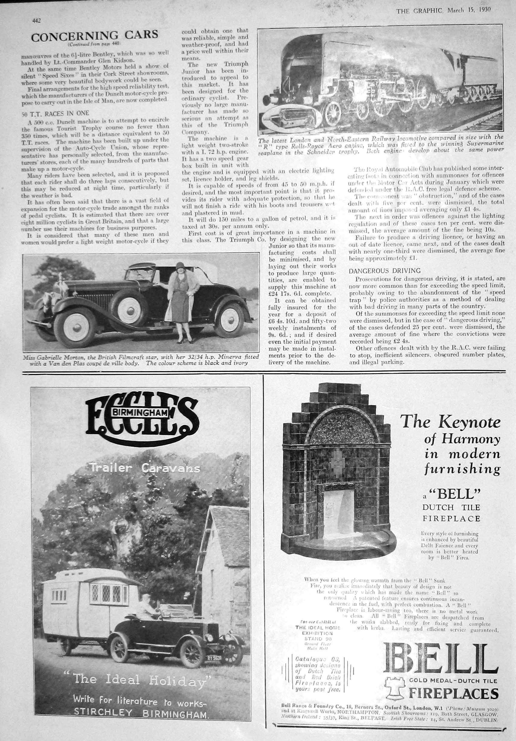 Old 1930 London Railway Train Gabrielle Morton Eccles Bell Fireplaces 20th