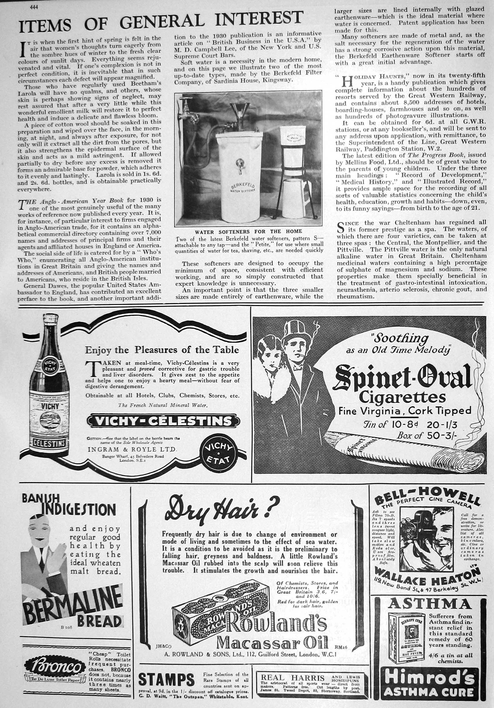 Old 1930 Water Softeners Cigarettes Rowlands Oil Stetson Hats Swift V 20th