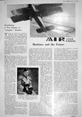 Antique Old Print 1930 Colonel Bishop War Aeroplane Austin Standard Motor Car