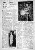 Original Old Vintage Print 1930 Charles Chaplin Napoleon Theatre Reverent Film