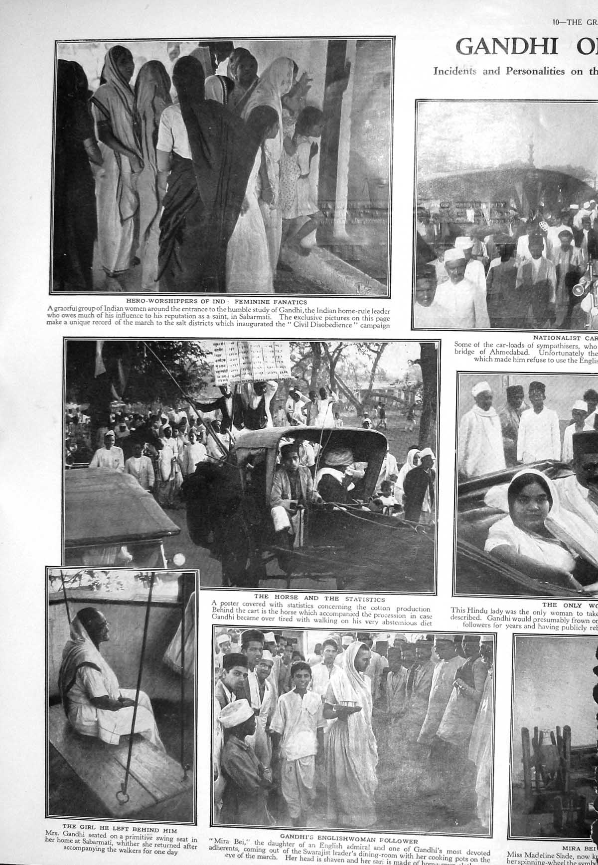 Old Print 1930 Gandhi Swarajist Trek Salt Mines Reginald Reyns Ketchum M 20th