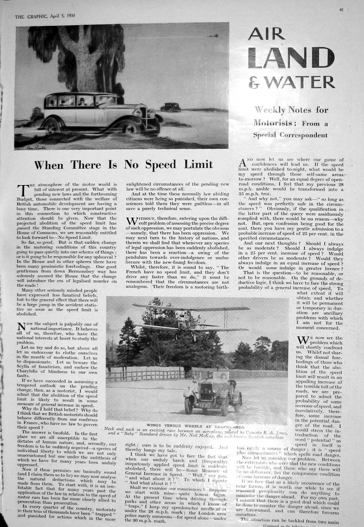 Old 1930 Motor Cars Aeroplane Jones Mckay Cadogan Bruce Buckingham Ph 20th
