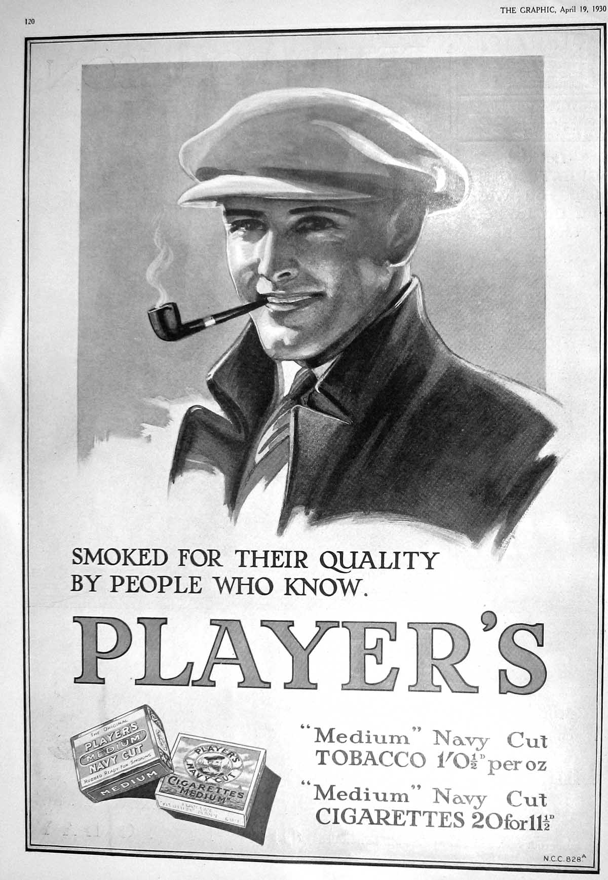 Old 1930 Players Medium Navy Cut Cigarettes Bystander Rover Motor Car 20th