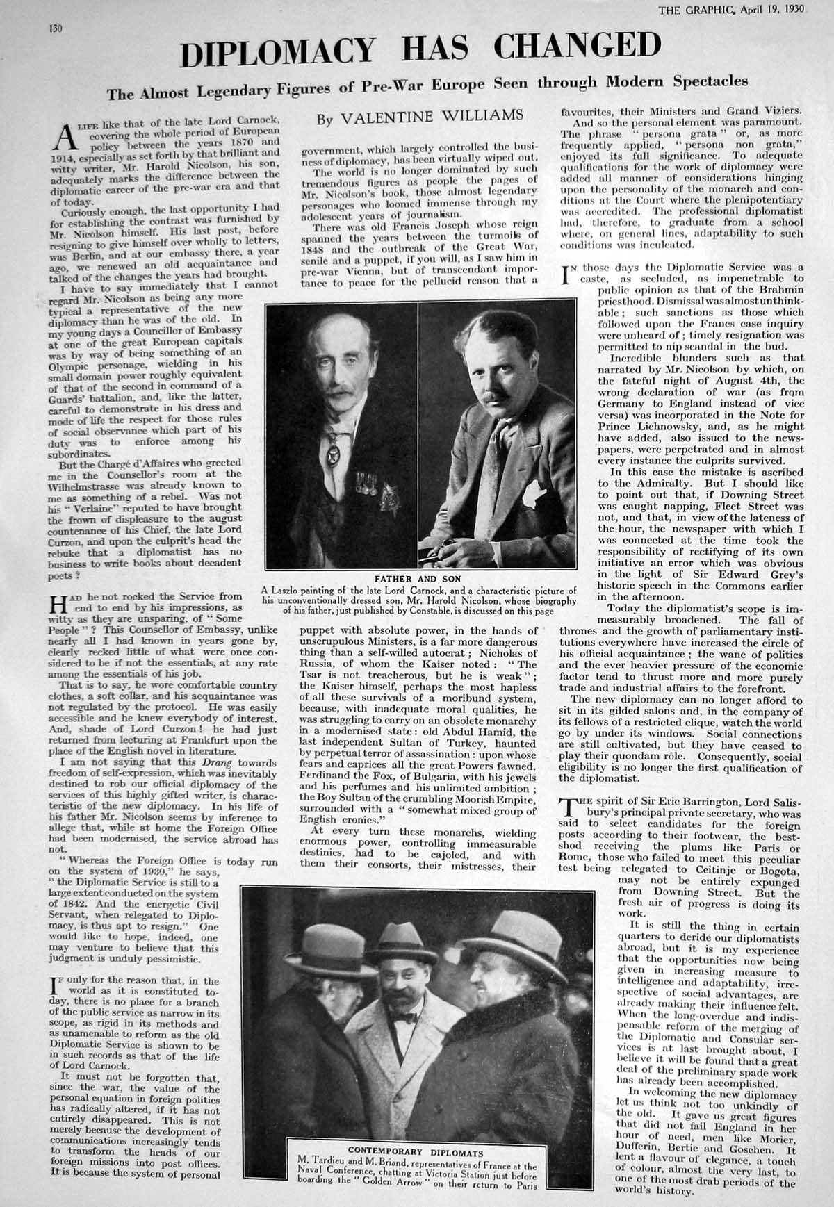 Antique Print 1930 Lord Carnock HarNicolson Tardieu Briand Winston Churchil