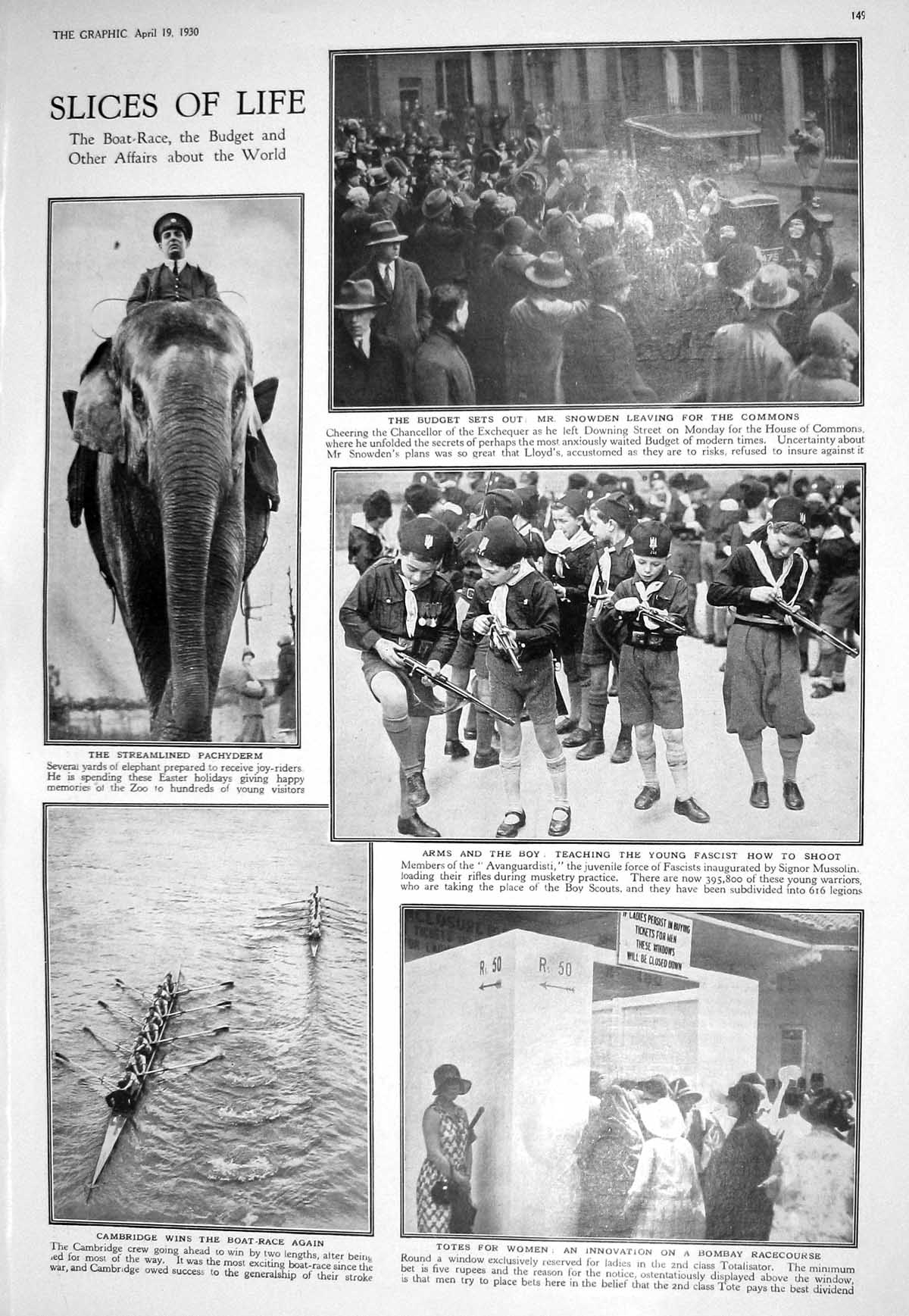 Old 1930 Cambridge Elephant Zoo Snowden Avanguardisti Boy Scouts Duch 20th
