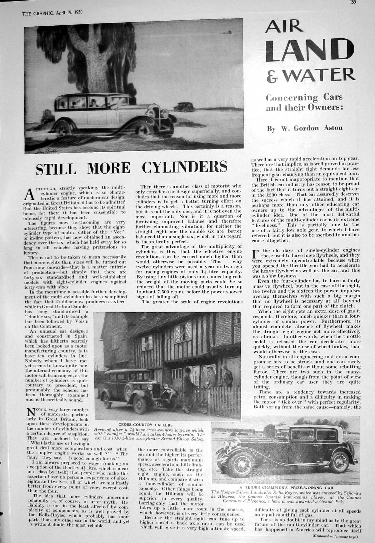 Old 1930 Motor Car Strand Envoy Saloon Landaulet Rolls Royce R.100 Do 20th