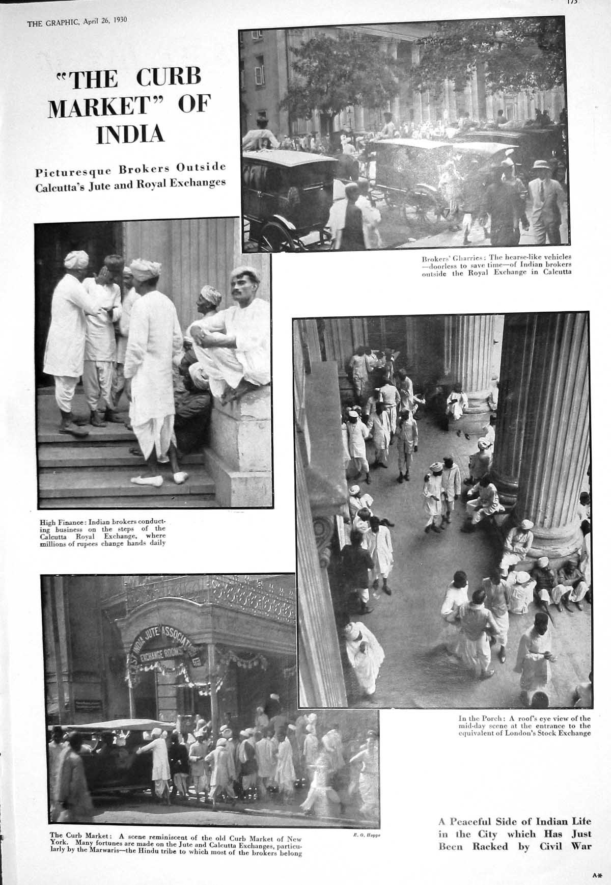 Old 1930 Curb Market India Brokers Gharries Calcutta Exchange Veran H 20th