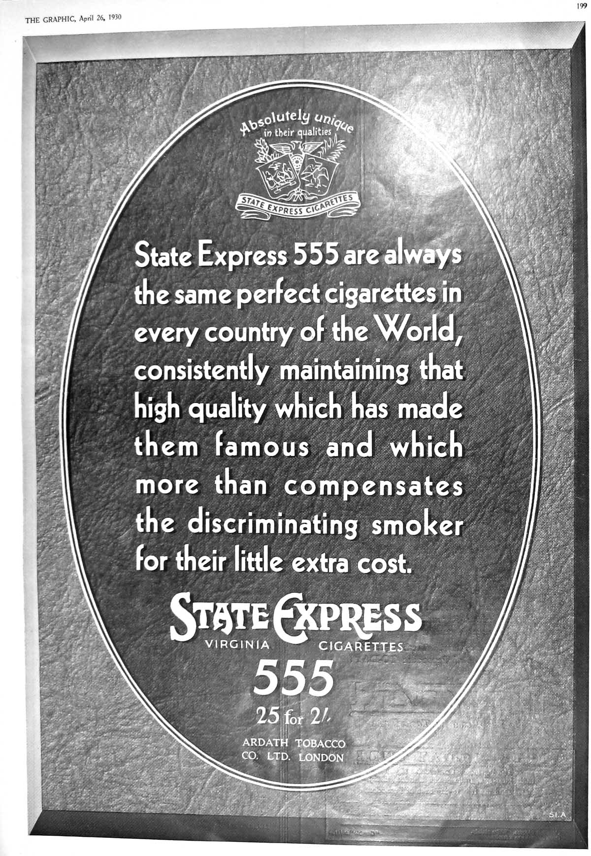 Old 1930 State Express Virginia Cigarettes Pepsodent Peneau French Sa 20th