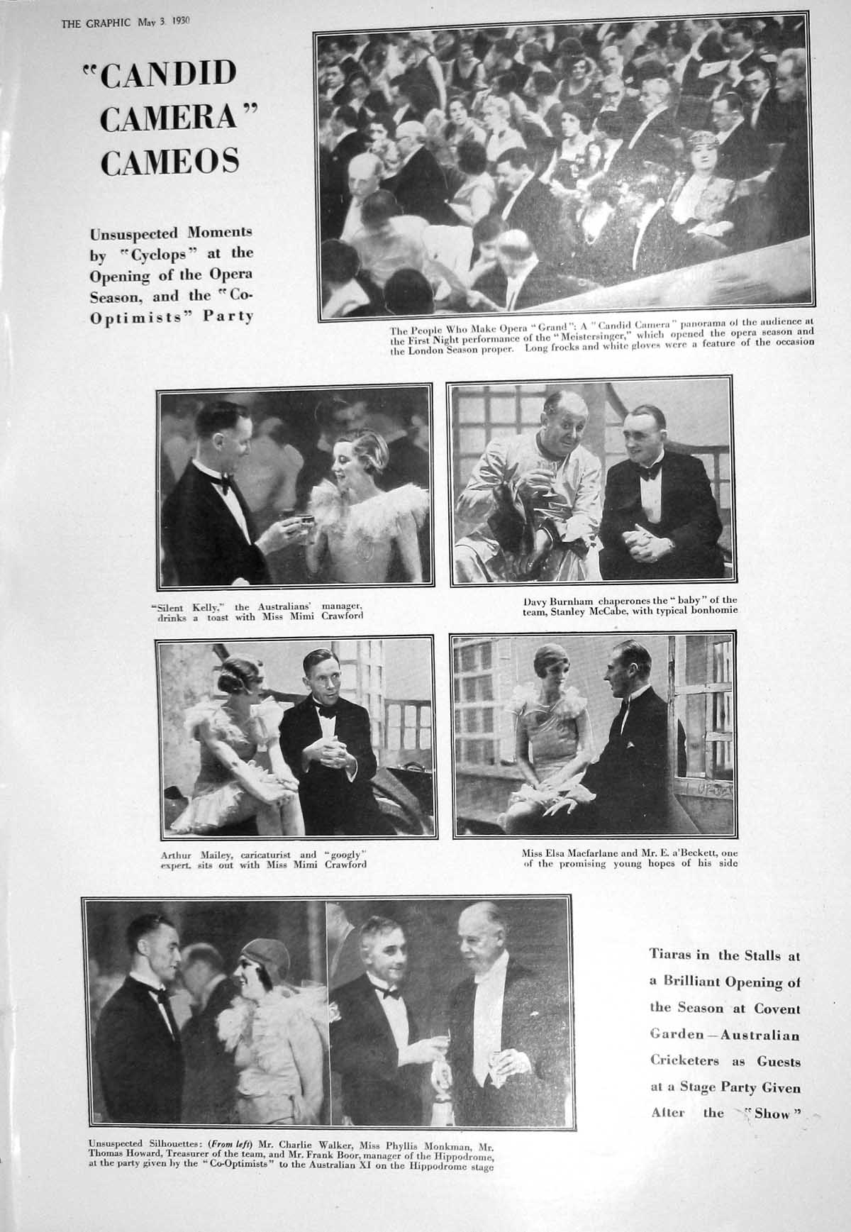 Old 1930 Covent Garden Walker Monkman Howard Boor Hippodrome Opera Ma 20th