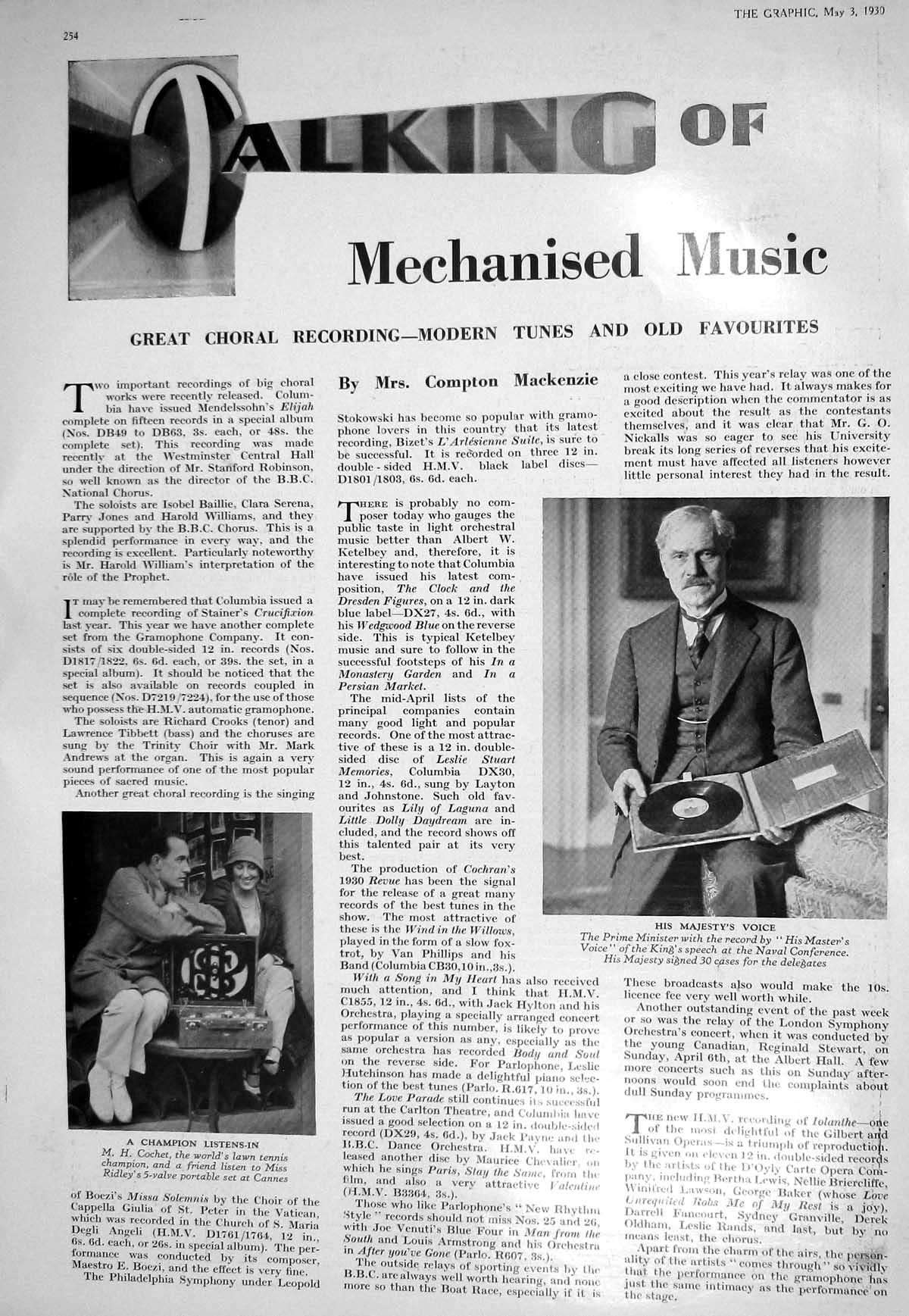 Old 1930 Prime Minister Music Cochet Ridley Barford Norwood Sun-Bathi 20th