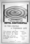 Old 1930 Hotel Continental Paris Switzerland Lausanne Ouchy Advertise 20th