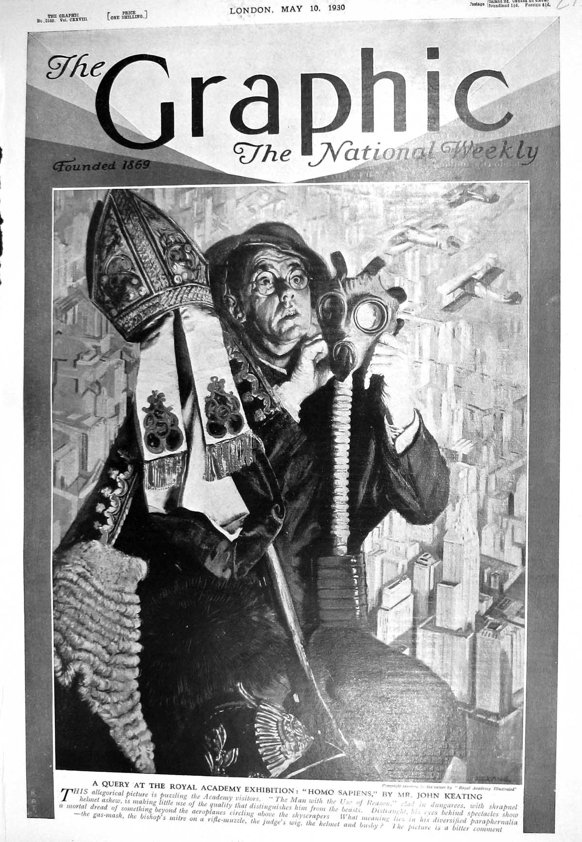 Old 1930 Royal Academy Art Exhibition Homo Sapiens King England Bucki 20th