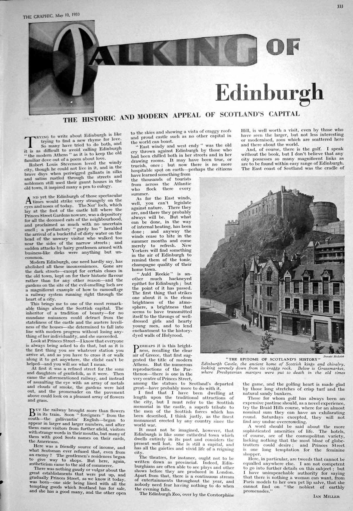 Old 1930 Edinburgh Castle Scotland University College Hospital Kitche 20th