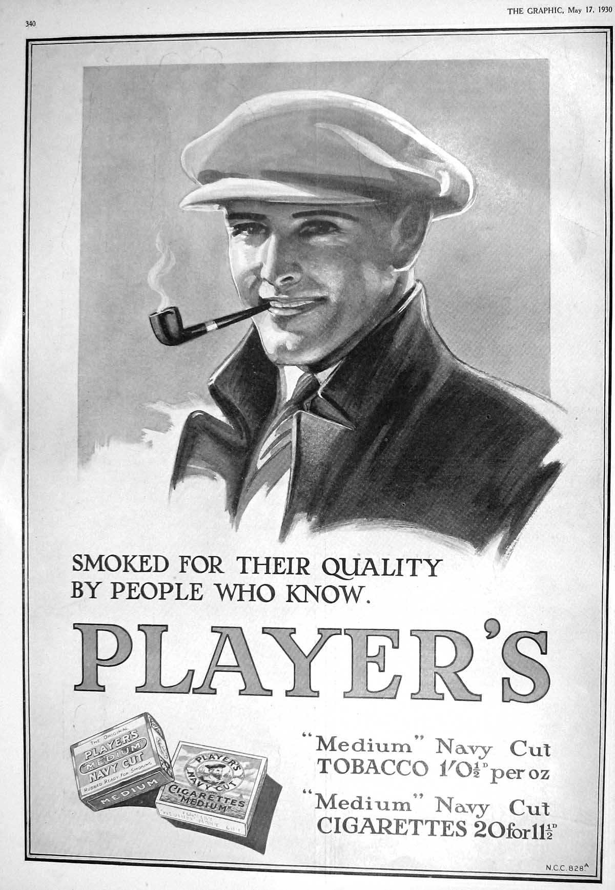 Old 1930 Players Medium Navy Cut Cigarettes Standard Motor Car Debenh 20th