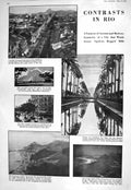 Old 1930 Rio De Janeiro Hunchback Mountain Branco Mangue Canal Copaca 20th