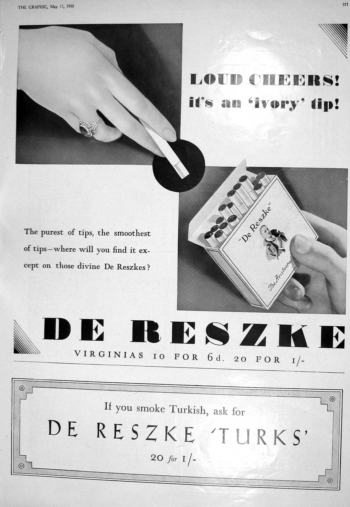Old 1930 De Reszke Cigarettes Turkish Castrol Wakefield Heston K.L.G. 20th