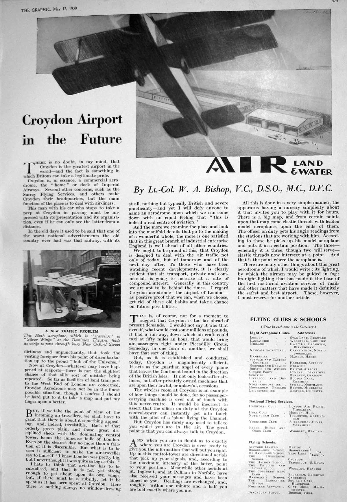 Old 1930 Moth Aeroplane Silver Wings Dominion Theatre Lagonda Motor C 20th