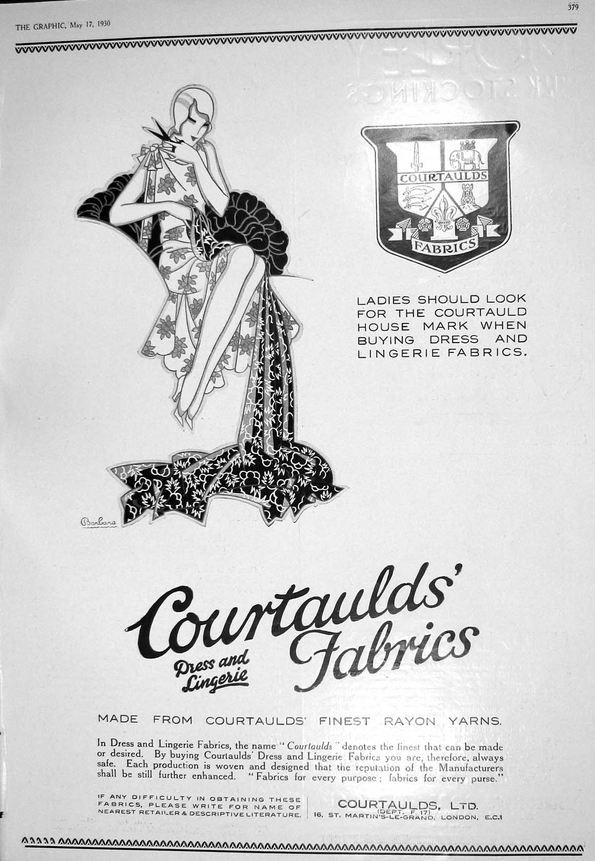 Old 1930 Courtaulds Fabrics Morley Stockings Canada Wright'S Coal Tar 20th